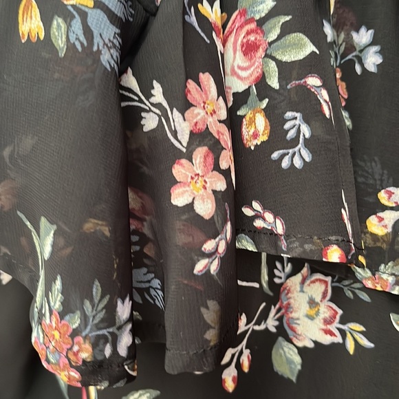 Design Lab Lord & Taylor Black Floral Mini Dress - Picture 4 of 5